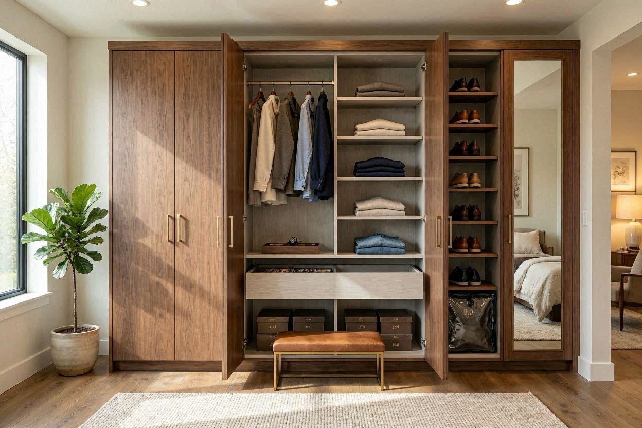 Custom fitted wardrobe with sliding doors